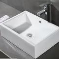 Chậu rửa lavabo đặt bàn màu trắng Miken MKC-2079