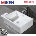 Chậu rửa lavabo đặt bàn màu trắng Miken MKC-2079