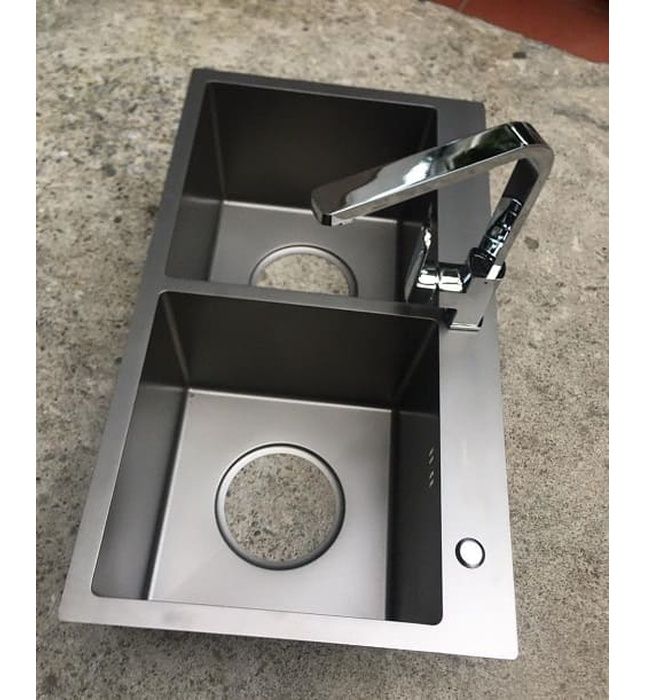 Chậu rửa bát 2 hố cân Handmade inox304 Miken MKRB-8045NC 