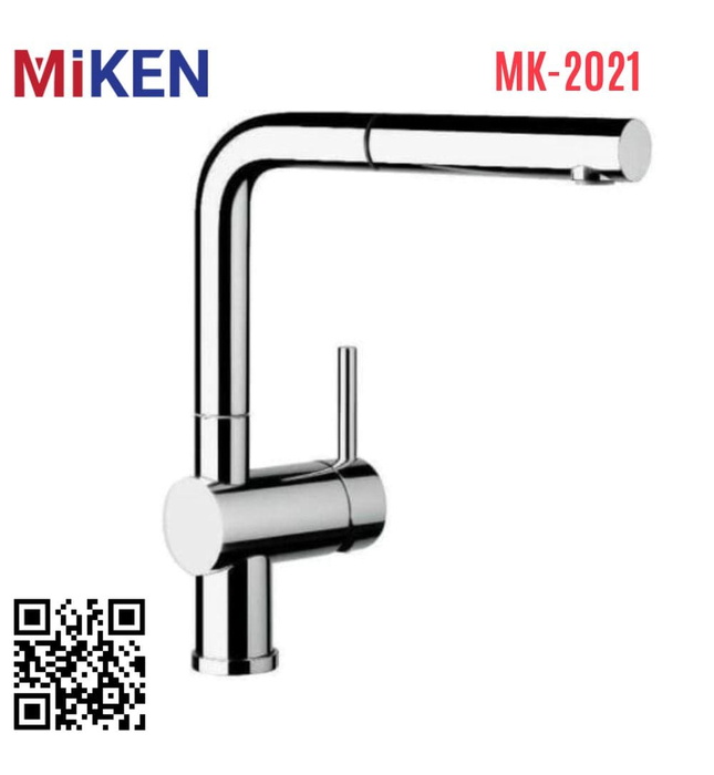 Vòi chậu rửa bát nóng lạnh dây rút Miken MK-2021