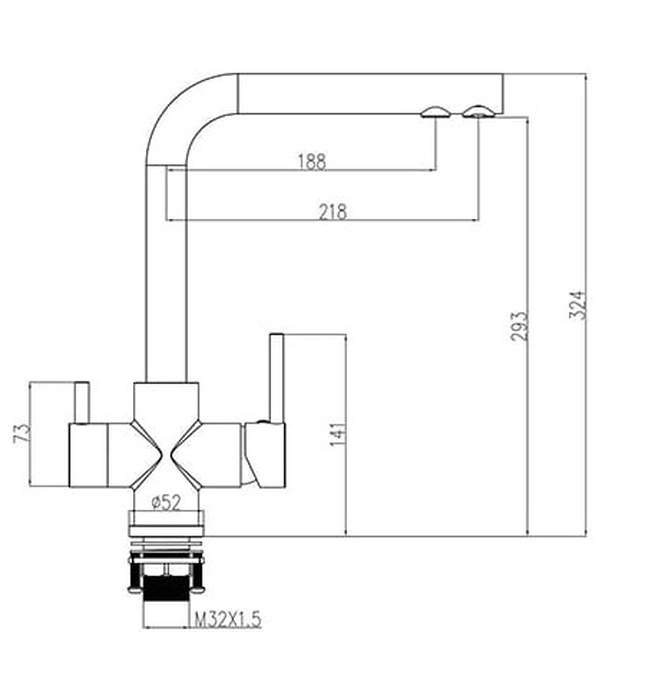 Vòi chậu rửa bát nóng lạnh kết hợp RO Miken MK-2034RO