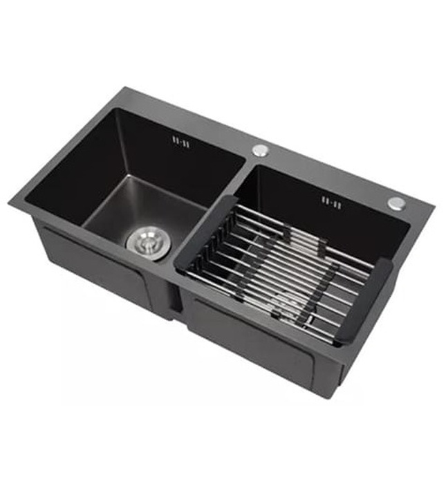 Chậu rửa bát 2 hố cân Handmade inox304 Miken MKRB-8045NC 