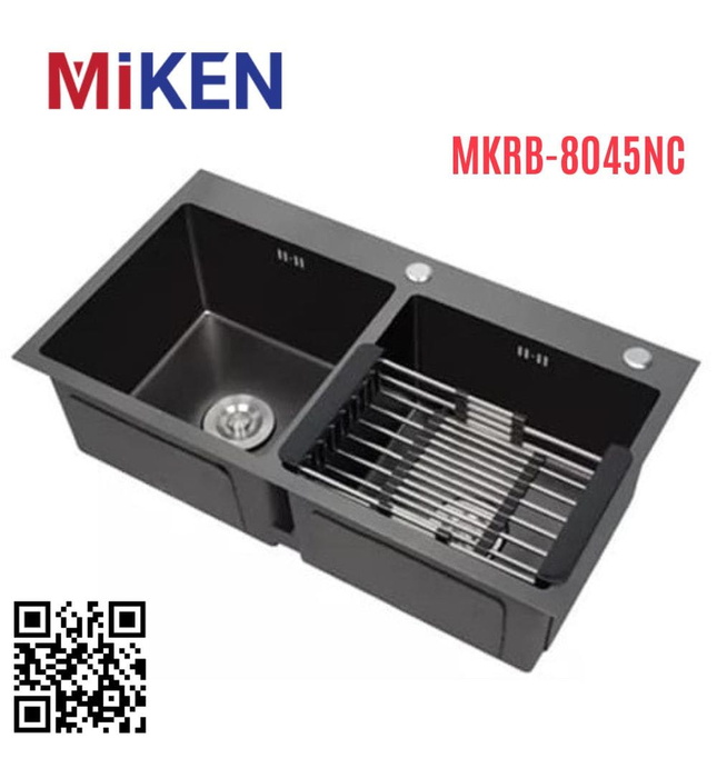 Chậu rửa bát 2 hố cân Handmade inox304 Miken MKRB-8045NC 