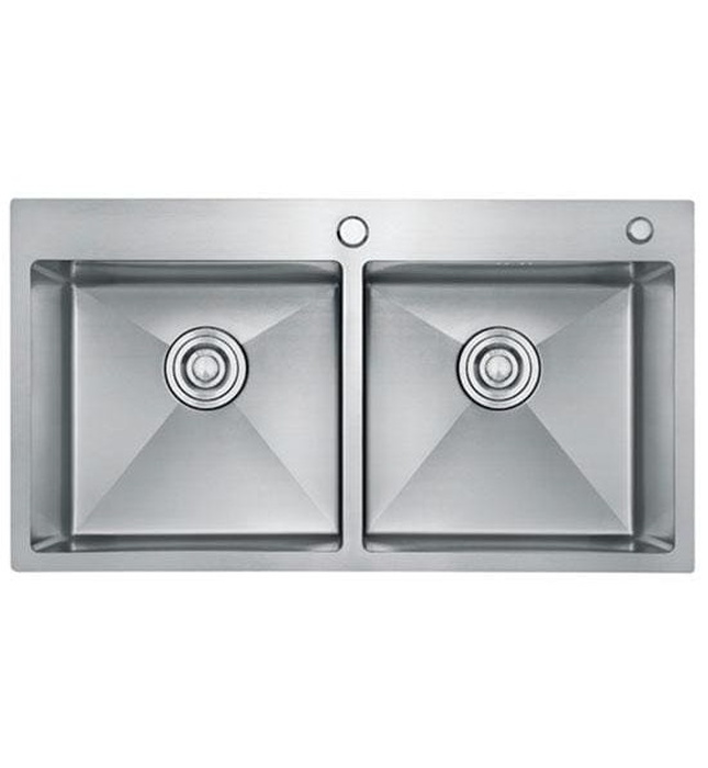 Chậu rửa bát 2 hố lệch Handmade inox304 Miken MKRB-8545C