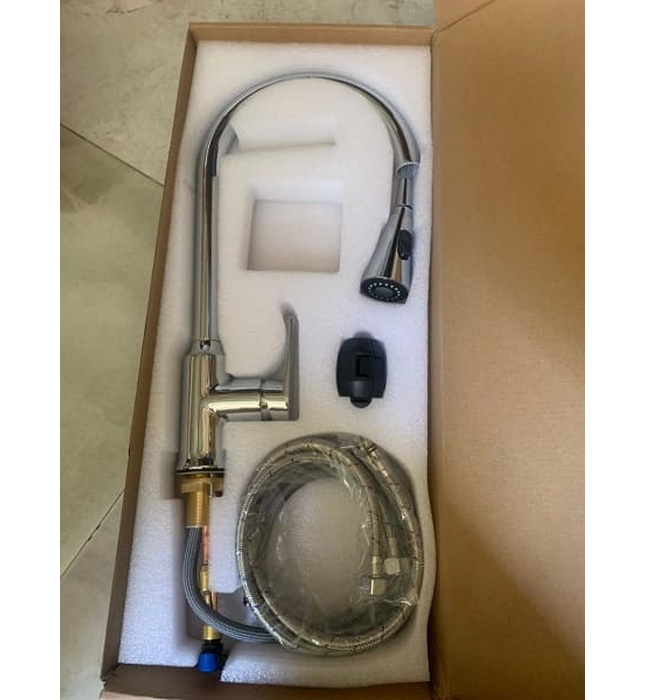 Vòi chậu rửa bát nóng lạnh dây rút Miken MK-2031