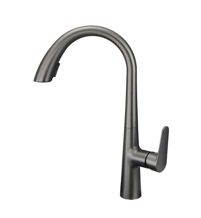 Vòi chậu rửa bát nóng lạnh màu ghi Miken MK-0578GR