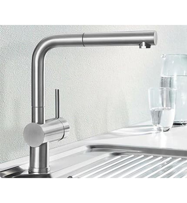 Vòi chậu rửa bát nóng lạnh dây rút Miken MK-2021B