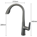Vòi chậu rửa bát nóng lạnh màu ghi Miken MK-0578GR