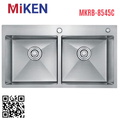 Chậu rửa bát 2 hố lệch Handmade inox304 Miken MKRB-8545C