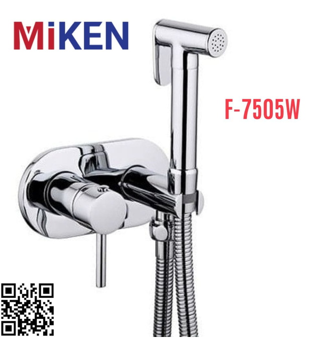 Vòi xịt vệ sinh nóng lạnh âm tường Miken F-7505W