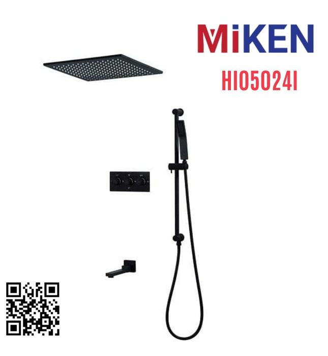 Sen tắm âm tường bát trần màu đen Miken HI05024I