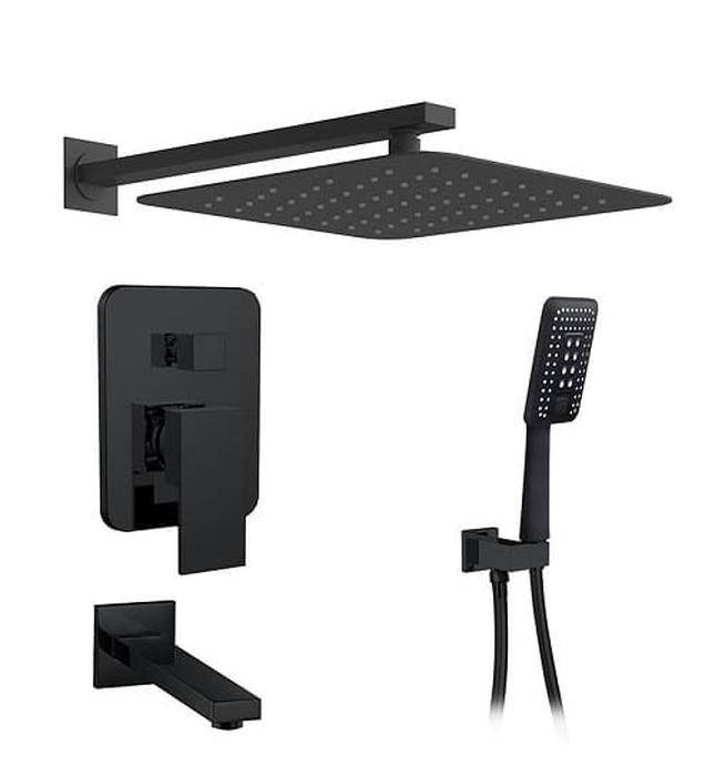 Sen tắm âm tường bát trần màu đen Miken MKSAT-Mix307