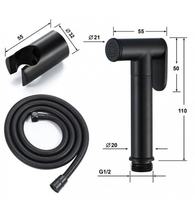 Vòi xịt vệ sinh màu đen Miken XB091