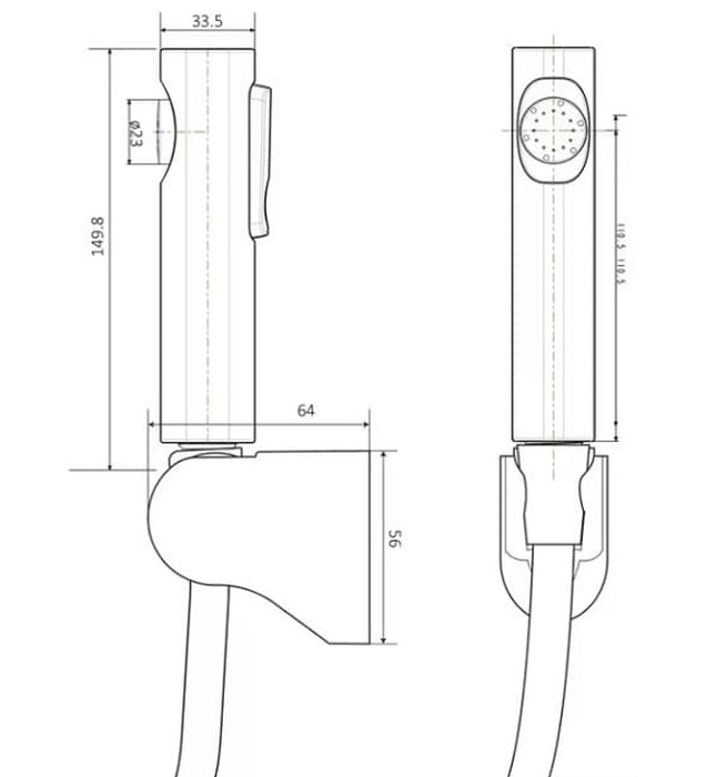Vòi xịt vệ sinh màu ghi xám Miken XB095GR