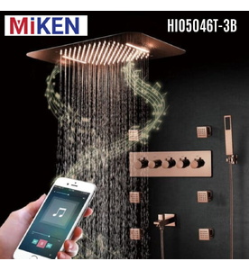 Sen tắm nhiệt độ âm tường màu vàng hồng Miken HI05046T-3B