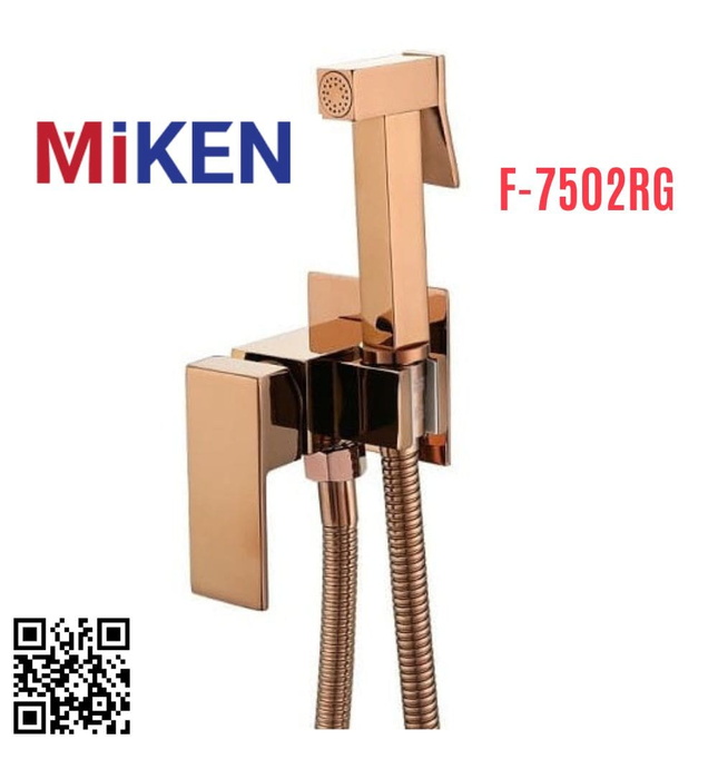 Vòi xịt vệ sinh nóng lạnh màu vàng hồng Miken F-7502RG