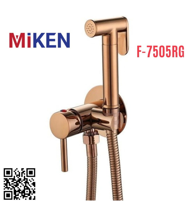 Vòi xịt vệ sinh nóng lạnh màu vàng hồng Miken F-7505RG