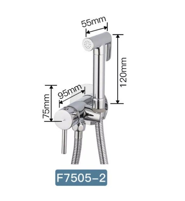 Vòi xịt vệ sinh nóng lạnh âm tường Miken F-7505W-2