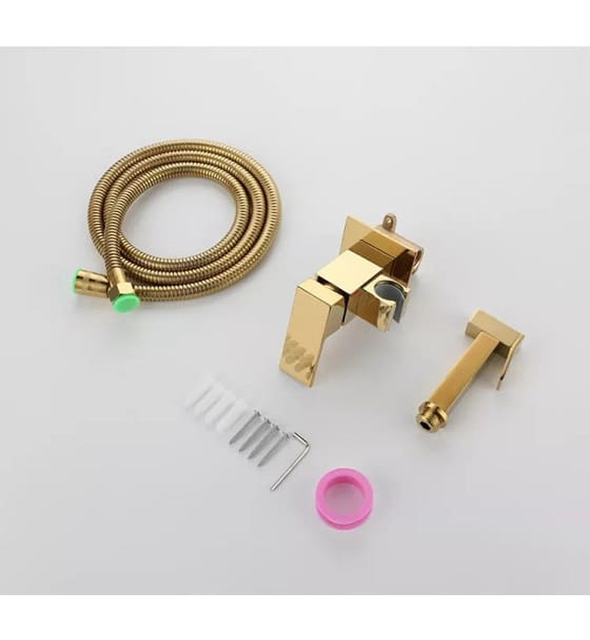 Vòi xịt vệ sinh nóng lạnh màu vàng hồng Miken F-7502G