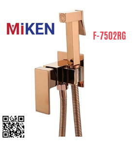 Vòi xịt vệ sinh nóng lạnh màu vàng hồng Miken F-7502RG