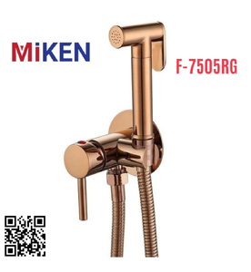 Vòi xịt vệ sinh nóng lạnh màu vàng hồng Miken F-7505RG