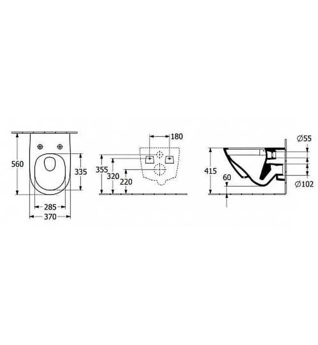 Bồn cầu treo tường Đức Villeroy Boch Subway 3.0 4670TS01