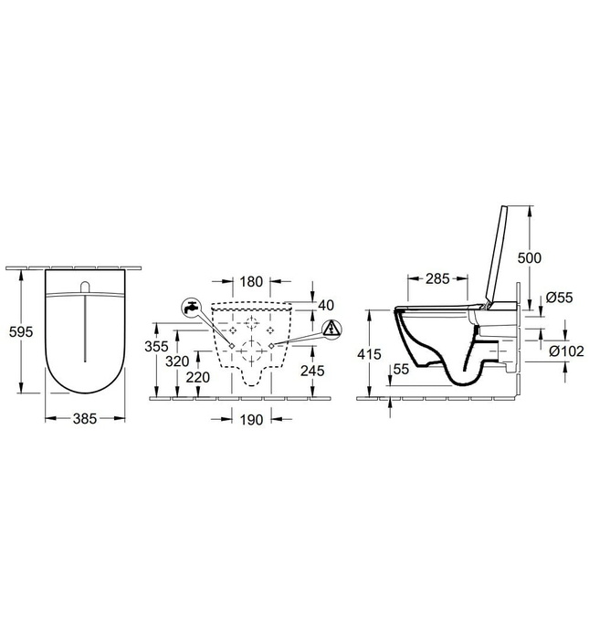 Bồn cầu treo tường Đức Villeroy Boch ViClean-I100 V0E100R1