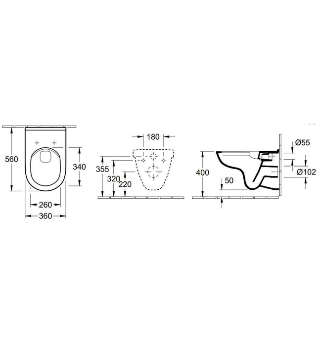 Bồn cầu treo tường Đức Villeroy-Boch O.novo 5660R0T2