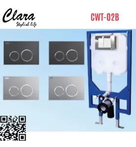 Két nước âm tường kèm khung Clara CWT-02B