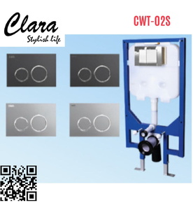 Két nước âm tường kèm khung Clara CWT-02S