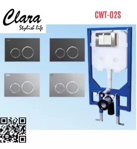 Két nước âm tường kèm khung Clara CWT-02S