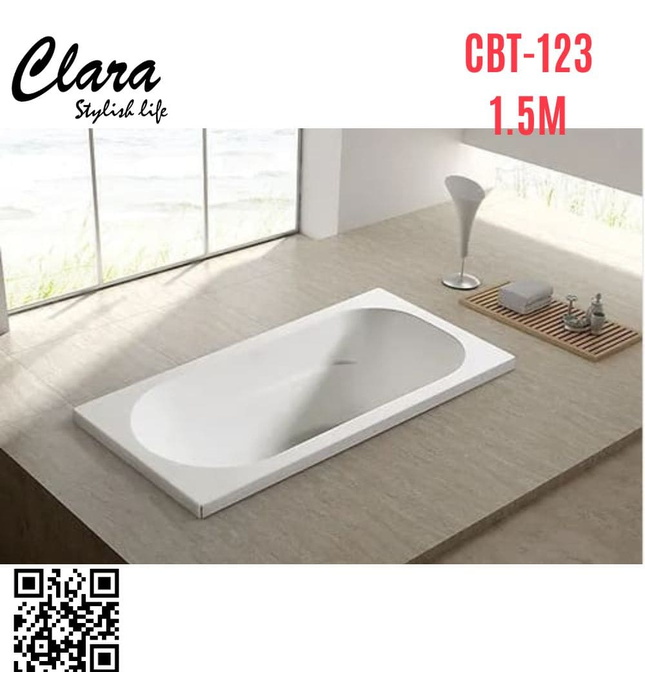 Bồn tắm nhựa 1.5m nhập khẩu Clara CBT-123