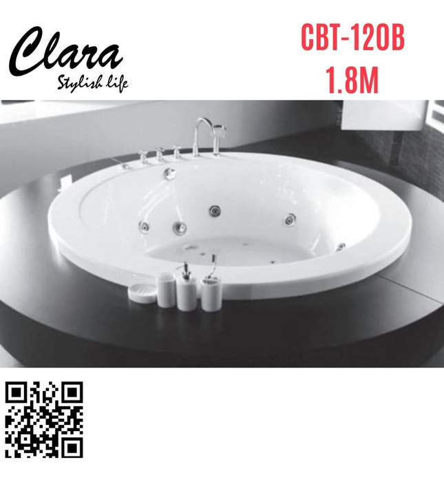 Bồn tắm massage nhựa 1.8m nhập khẩu Clara CBT-120B
