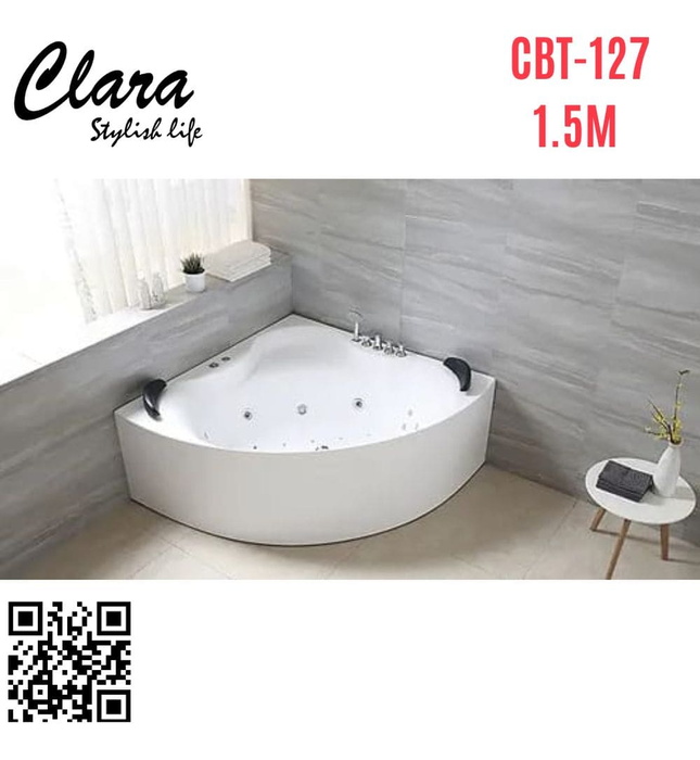 Bồn tắm massage góc 1.5m nhập khẩu Clara CBT-127
