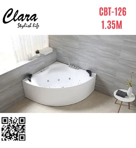Bồn tắm massage góc 1.35m nhập khẩu Clara CBT-126