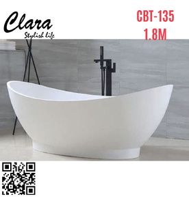 Bồn tắm đặt sàn đá nhân tạo 1.8m nhập khẩu Clara CBT-135