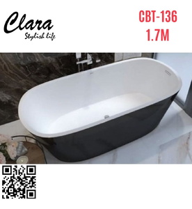 Bồn tắm đặt sàn nhựa 1.7m nhập khẩu Clara CBT-136