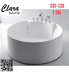 Bồn tắm massage đặt sàn đá nhân tạo 1.5m nhập khẩu Clara CBT-138