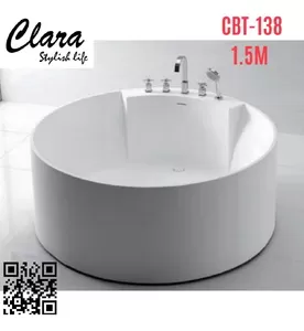 Bồn tắm massage đặt sàn đá nhân tạo 1.5m nhập khẩu Clara CBT-138