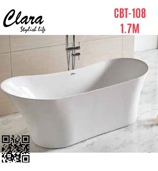 Bồn tắm đặt sàn nhựa 1.7m nhập khẩu Clara CBT-108 