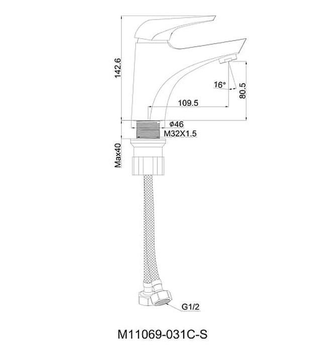 Vòi Chậu Lavabo Nóng Lạnh Clara CF-11351