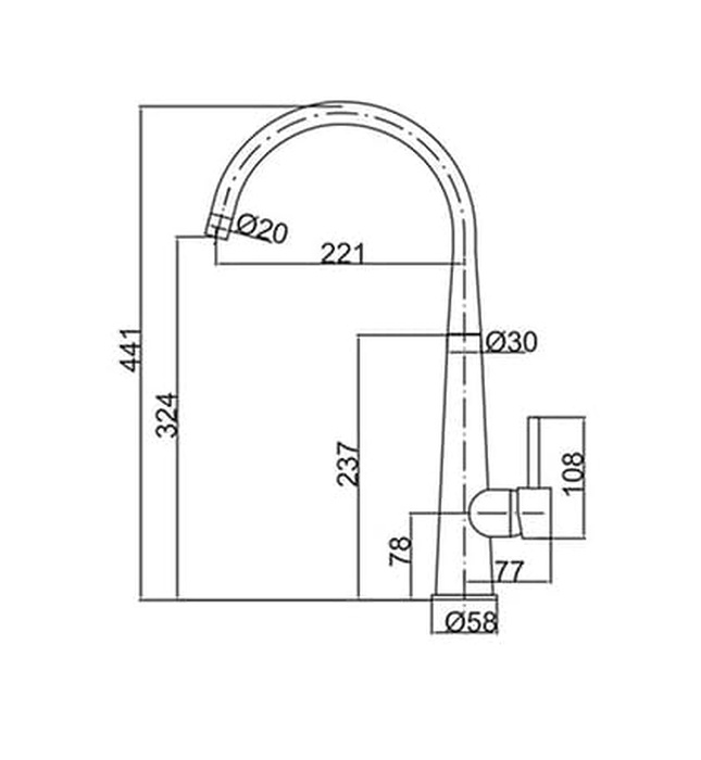 Vòi chậu rửa bát nóng lạnh Clara CF-33354-2