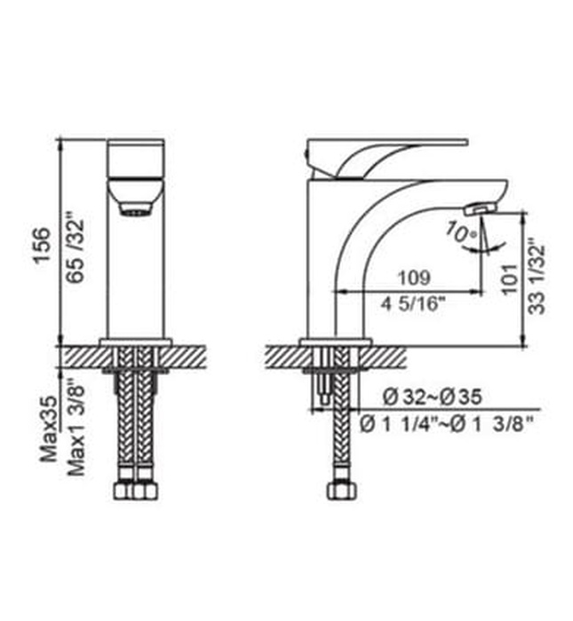 Vòi Chậu Lavabo Nóng Lạnh Clara CF-79351