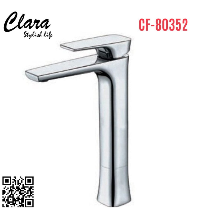 Vòi Chậu Lavabo Nóng Lạnh Thân Cao Clara CF-80352