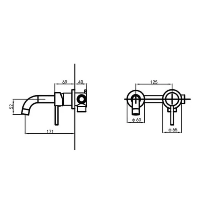 Vòi Lavabo Âm Tường Nóng Lạnh Clara CF-89350