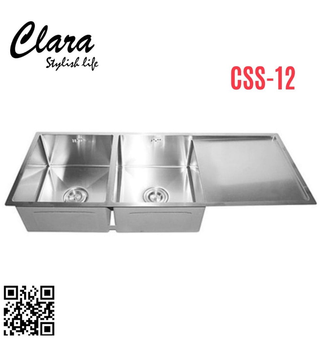 Chậu rửa bát 2 hố inox304 Clara CSS-12