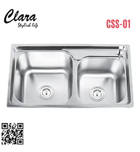 Chậu rửa bát 2 hố inox304 Clara CSS-01 