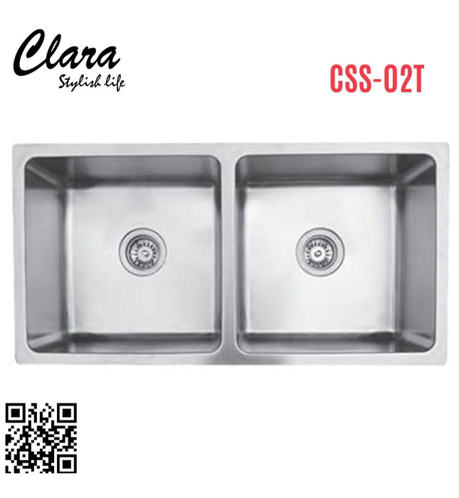 Chậu rửa bát 2 hố inox304 Clara CSS-02T