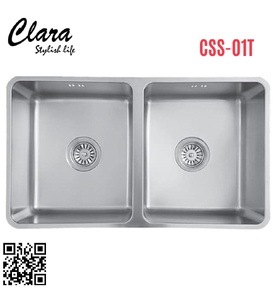 Chậu rửa bát 2 hố inox304 Clara CSS-01T