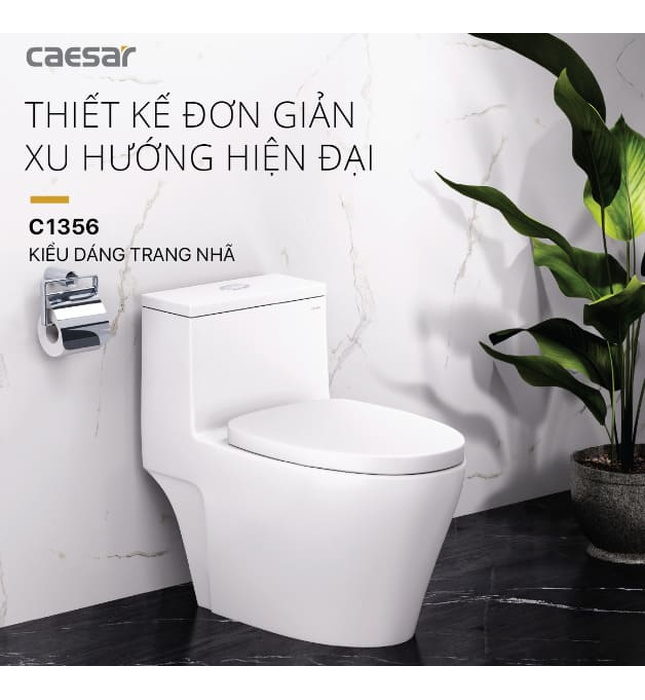 Bồn cầu 1 khối nắp êm Caesar C1356 (CD1356)